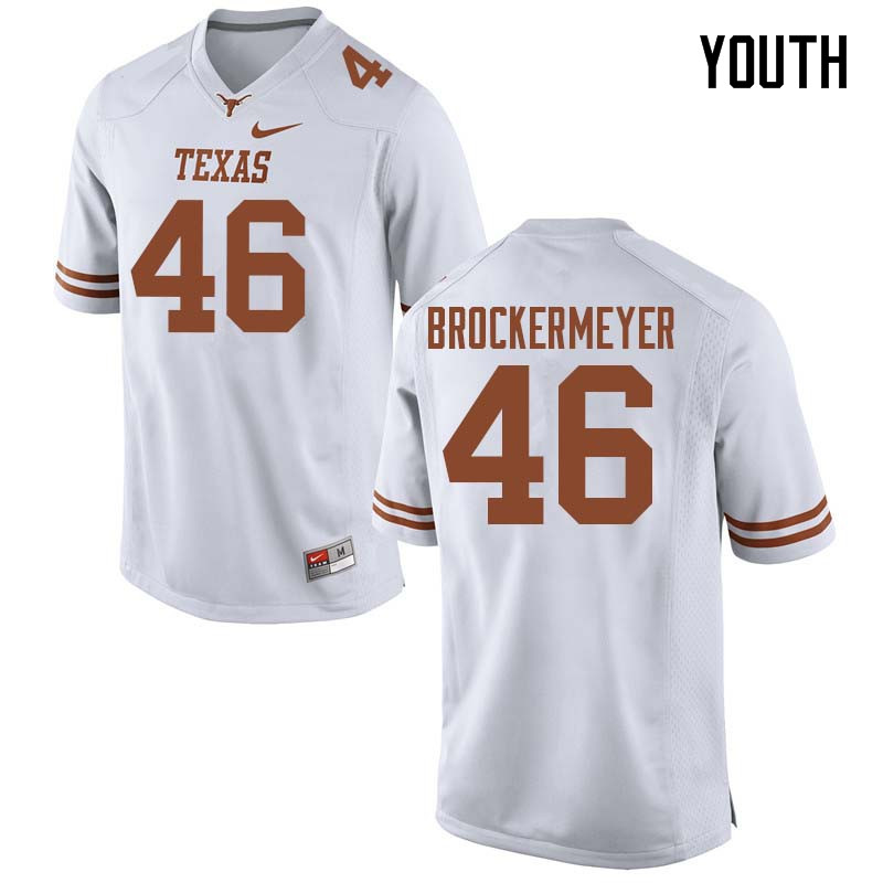 Youth #46 Luke Brockermeyer Texas Longhorns College Football Jerseys Sale-White
